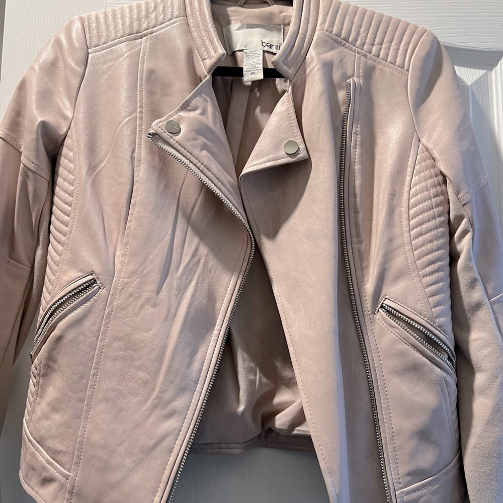 Light Blush Lined leather Jacket
